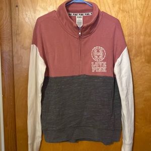 Victorias Secret Love Pink Zip Up Color Block Sweatshirt Jacket Womans Small